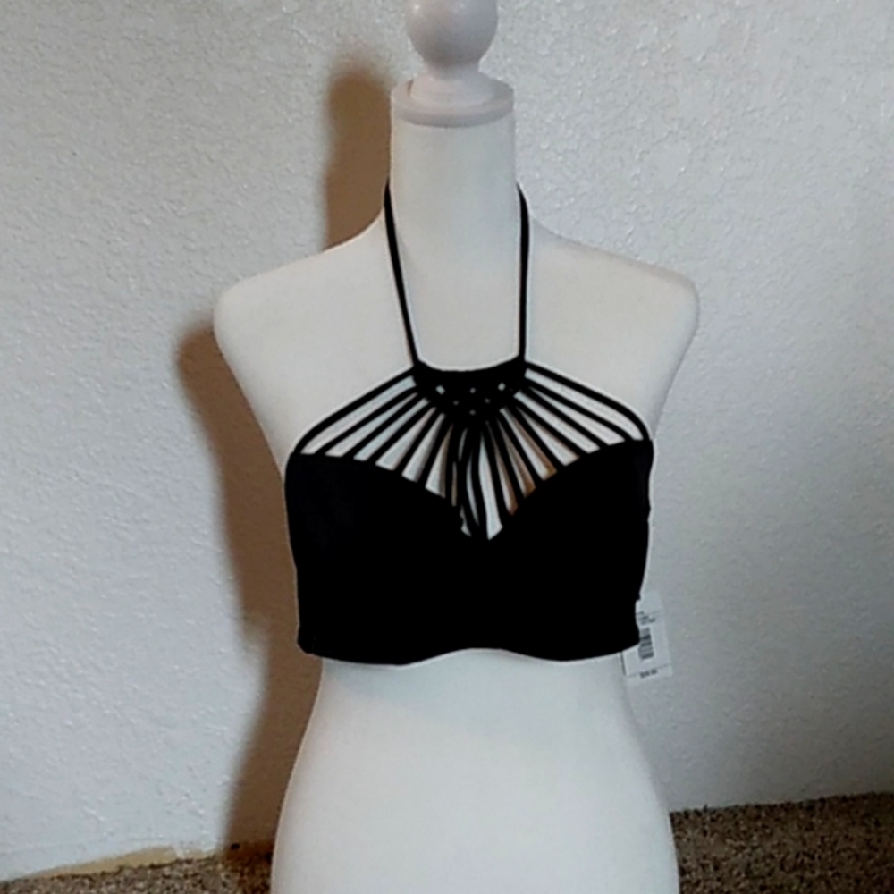 Shade and shore black bikini top
